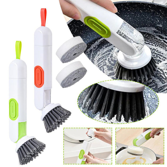 Multi-Functional Long-Handle Liquid-Filled Cleaning Brush Washing